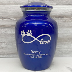 Customer Gallery - Small Infinite Love Pet Cremation Urn - Midnight Blue