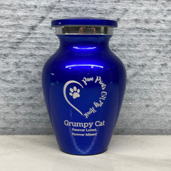 Customer Gallery - Keepsake Paw Prints On My Heart Pet Cremation Urn - Midnight Blue