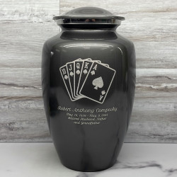 Customer Gallery - Playing Cards Cremation Urn - Gunmetal Gray