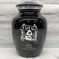 Customer Gallery - Small Border Collie Pet Cremation Urn - Jet Black