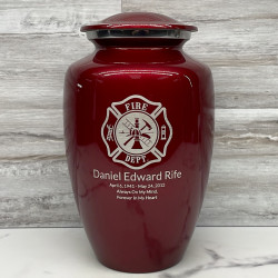 Customer Gallery - Firefighter Cremation Urn - Ruby Red