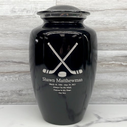 Customer Gallery - Hockey Sticks Cremation Urn - Jet Black
