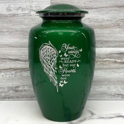 Customer Gallery - Your Wings Were Ready Cremation Urn - Shamrock Green