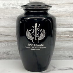 Customer Gallery - Electric Guitar Angel Wings Cremation Urn - Jet Black