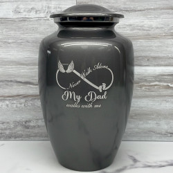 Customer Gallery - My Dad Walks With Me Cremation Urn - Gunmetal Gray