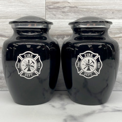 Customer Gallery - Firefighter Sharing Urn - Jet Black