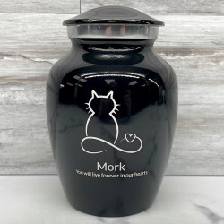 Customer Gallery - Large Paw Prints On My Heart Pet Cremation Urn - Purple Luster