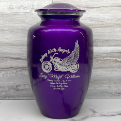 Customer Gallery - Riding with Angels Motorcycle Cremation Urn - Purple Luster