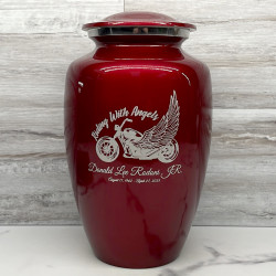 Customer Gallery - Riding with Angels Motorcycle Cremation Urn - Ruby Red