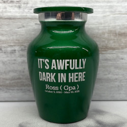 Customer Gallery - It's Awfully Dark In Here Keepsake Urn - Shamrock Green