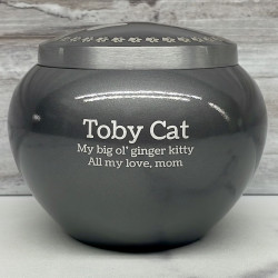 Customer Gallery - Small Odyssey Pet Urn - Gunmetal Gray