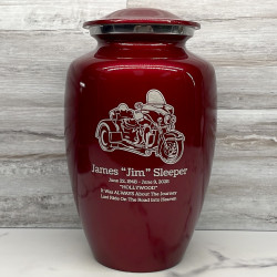 Customer Gallery - 3 Wheel Motorcycle Cremation Urn - Ruby Red