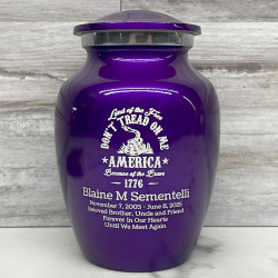 Customer Gallery - Don't Tread On Me Sharing Urn - Purple Luster