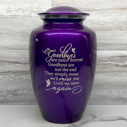 Customer Gallery - Goodbyes Are Not Forever Cremation Urn - Purple Luster