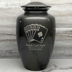 Customer Gallery - Playing Cards Cremation Urn - Gunmetal Gray