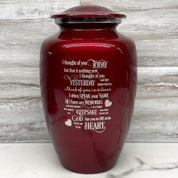 Customer Gallery - I Thought Of You Today Cremation Urn - Ruby Red