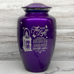 Customer Gallery - Keep the Light On Cremation Urn - Purple Luster