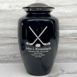 Customer Gallery - Hockey Sticks Cremation Urn - Jet Black