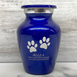 Customer Gallery - Keepsake Pawprints Heart Pet Cremation Urn - Midnight Blue