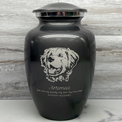 Customer Gallery - Large Golden Retriever Dog Cremation Urn - Gunmetal Gray