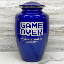 Customer Gallery - Game Over Cremation Urn - Midnight Blue