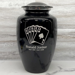 Customer Gallery - Navy Cremation Urn - Jet Black