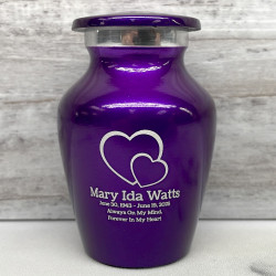 Customer Gallery - Loving Hearts Keepsake Urn - Purple Luster