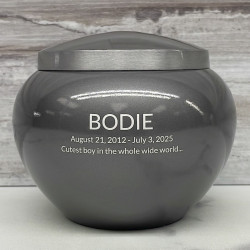 Customer Gallery - Small Odyssey Pet Urn - Gunmetal Gray