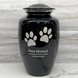Customer Gallery - Extra Large Pawprints Pet Cremation Urn - Jet Black