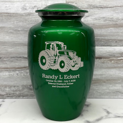 Customer Gallery - Modern Tractor Cremation Urn - Shamrock Green