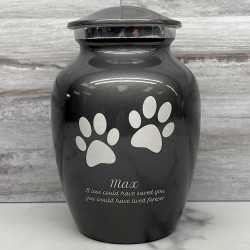 Customer Gallery - Small Pawprints Pet Cremation Urn - Gunmetal Gray