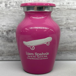 Customer Gallery - Skateboard Keepsake Urn - Rose Pink