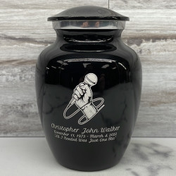 Customer Gallery - Microphone Hand Sharing Urn - Jet Black