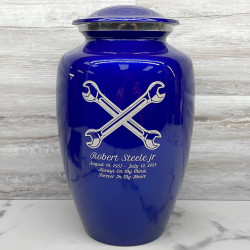 Customer Gallery - Mechanic Wrench Cremation Urn - Midnight Blue