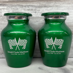 Customer Gallery - Race Checkered Flag Keepsake Urn - Shamrock Green
