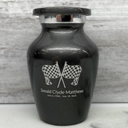 Customer Gallery - Race Checkered Flag Keepsake Urn - Gunmetal Gray