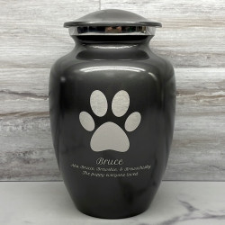 Customer Gallery - Large Pawprint Pet Cremation Urn - Gunmetal Gray