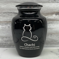 Customer Gallery - Small Infinite Love Cat Cremation Urn - Jet Black