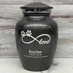 Customer Gallery - Small Infinite Love Pet Cremation Urn - Gunmetal Gray