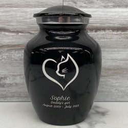 Customer Gallery - Small Loving Cat Pet Cremation Urn - Jet Black