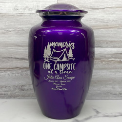 Customer Gallery - Tent Camping Cremation Urn - Purple Luster
