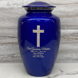 Customer Gallery - Cross Cremation Urn - Midnight Blue