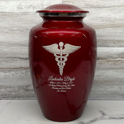 Customer Gallery - Caduceus Cremation Urn - Ruby Red