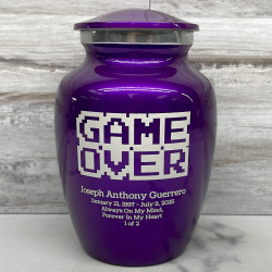 Customer Gallery - Game Over Sharing Urn - Purple Luster
