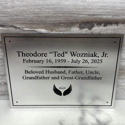 Customer Gallery - DIY Cremation Urn Plate - Brushed Silver - 5.75" w x 4.25" h