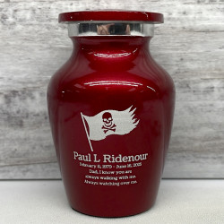Customer Gallery - Pirate Flag Keepsake Urn - Ruby Red