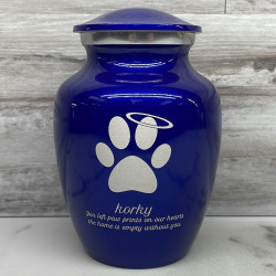 Customer Gallery - Small Angel Paw Pet Cremation Urn - Midnight Blue
