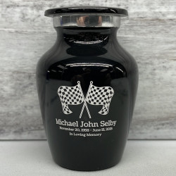 Customer Gallery - Race Checkered Flag Keepsake Urn - Jet Black