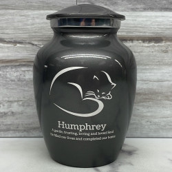 Customer Gallery - Sleeping Cat Cremation Urn - Gunmetal Gray