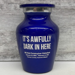 Customer Gallery - It's Awfully Dark In Here Keepsake Urn - Midnight Blue